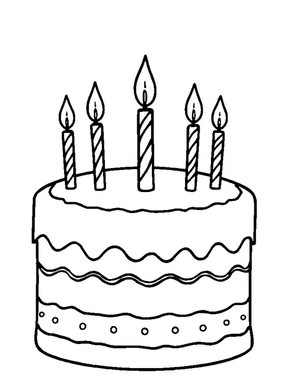 Birthday Cake with Candles coloring page