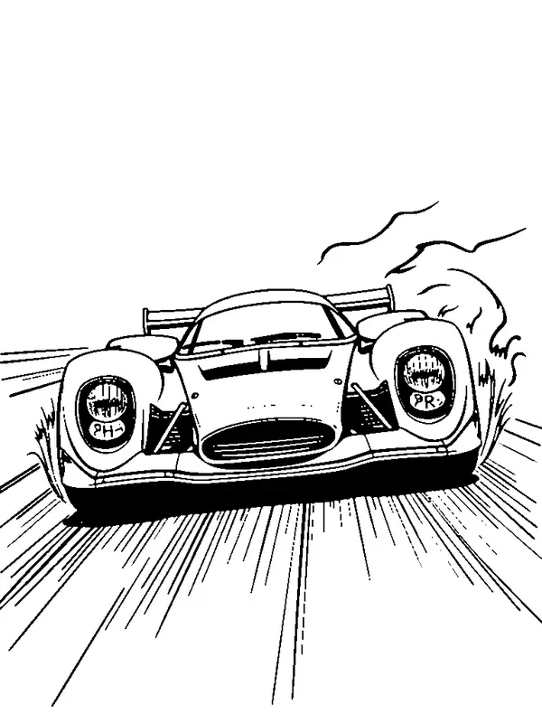Race Car Speeding coloring page