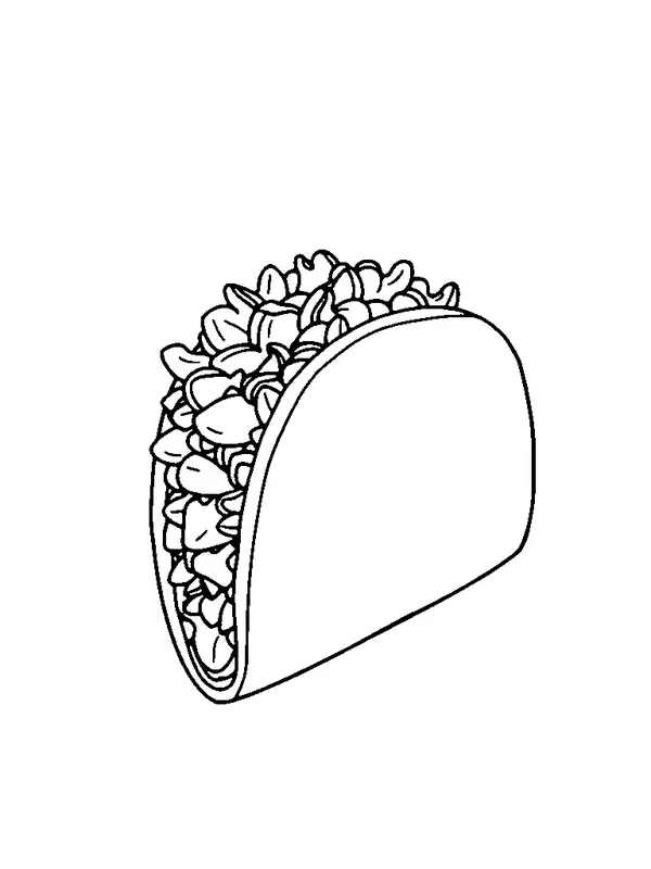 Un taco page à colorier