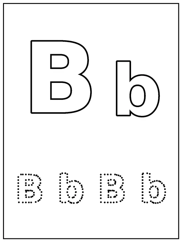 حرف B صفحه رنگ‌آمیزی