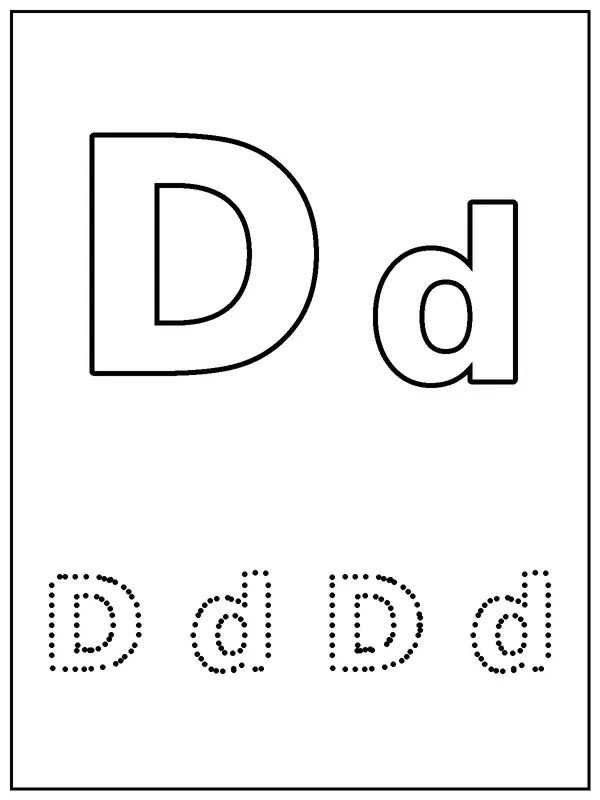 Letter D coloring page