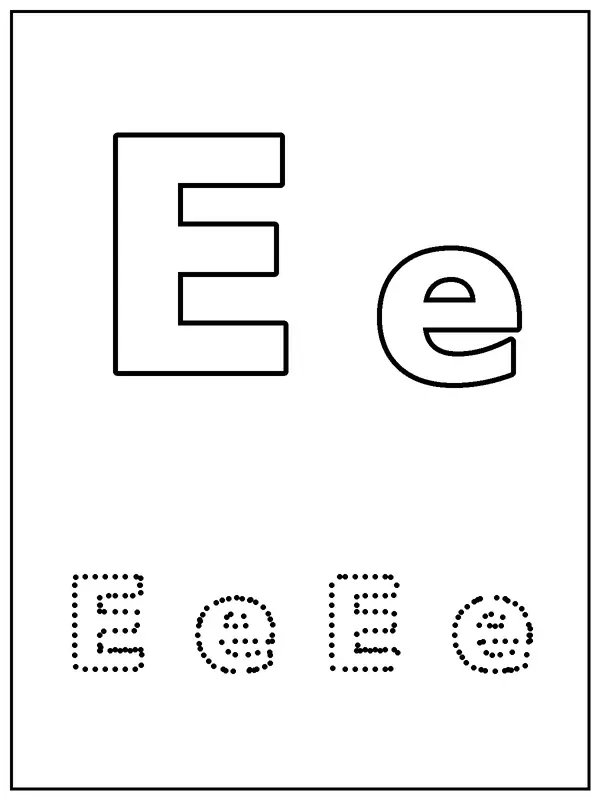 문자 E 색칠 페이지