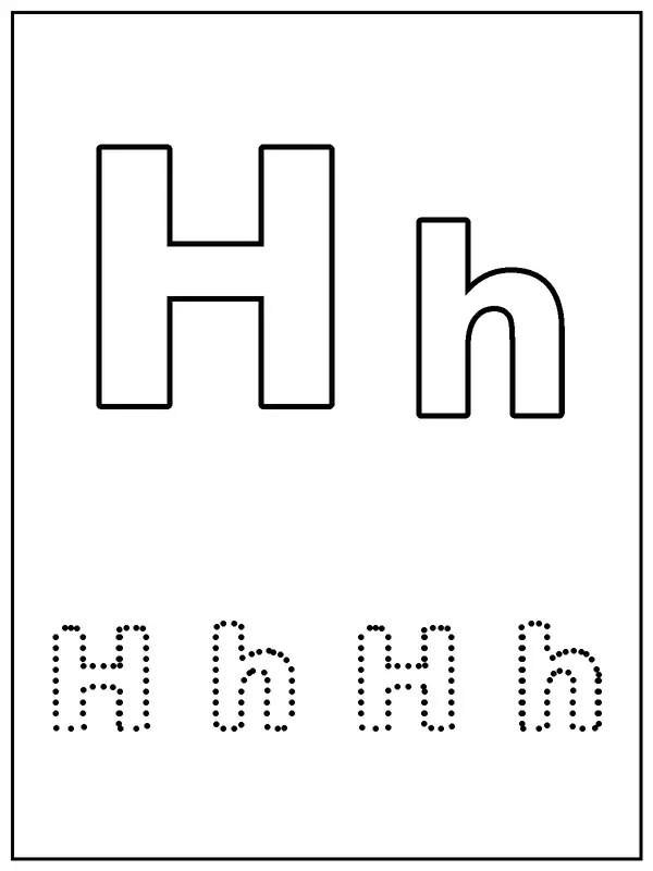 Letter H coloring page