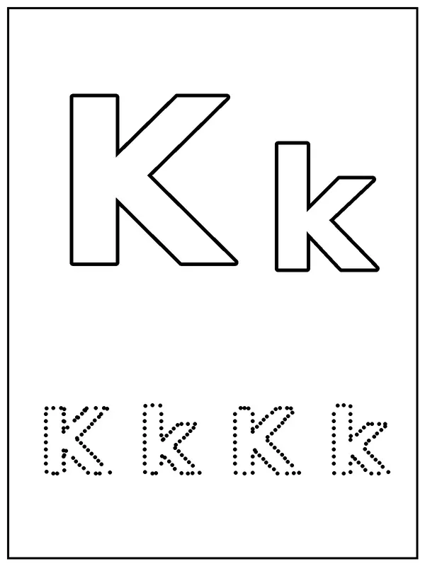 Letter K coloring page