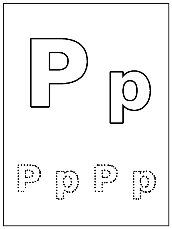 Letter P kleurplaat