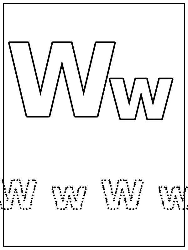 Letter W coloring page