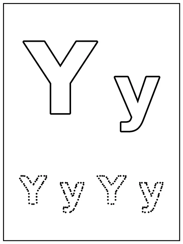 Letter Y coloring page