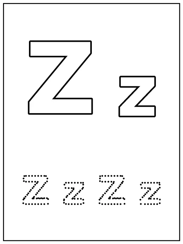 Letter Z coloring page