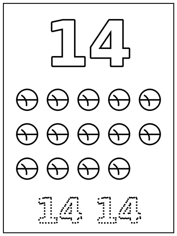 Number 14 coloring page