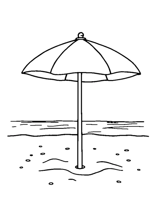 Beach with an Umbrella coloring page