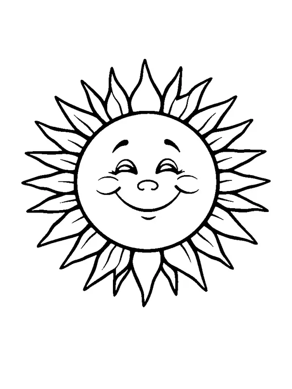 Eine lächelnde Sonne Malvorlage