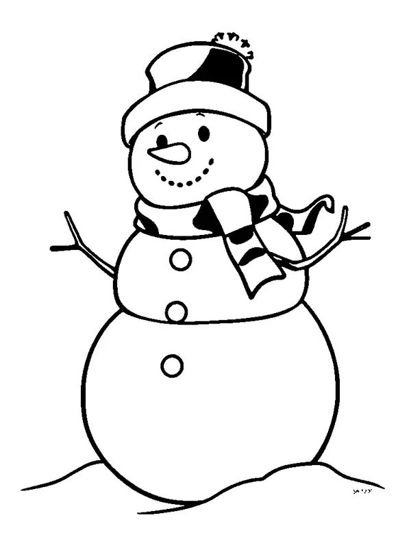 Ein Schneemann Malvorlage